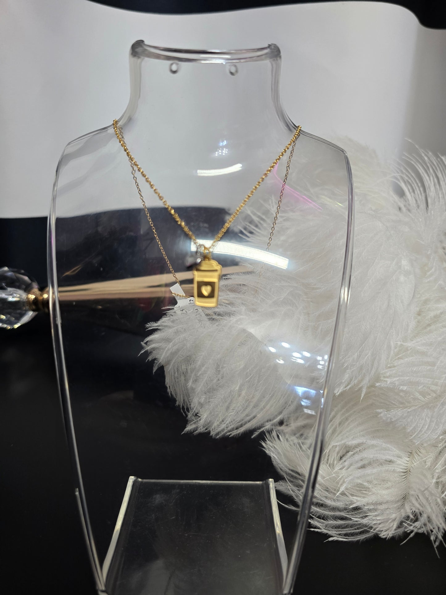 Coffee Gold Stainless Steel Necklace