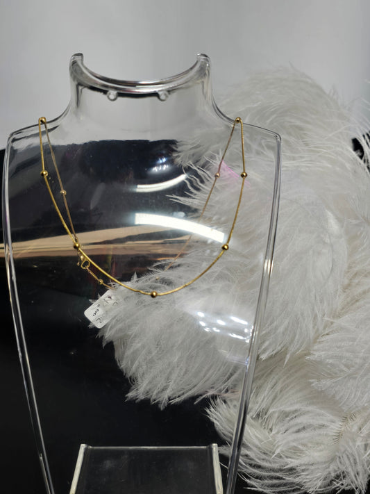 Gold Balls Stainless Steel Necklace