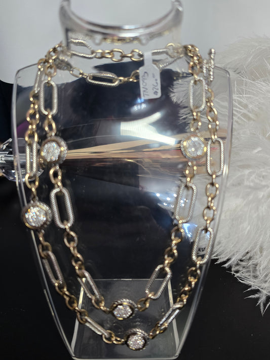 Silver & Gold Rodio Necklace