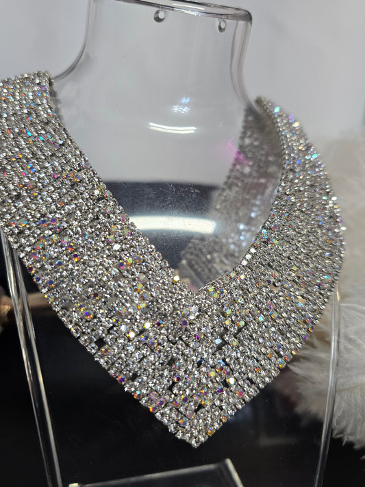Silver Rhinestones Necklace