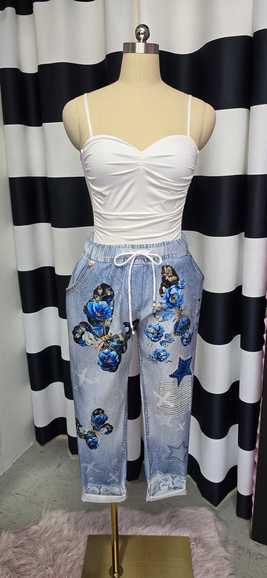 Butterfly Print Italian Pant