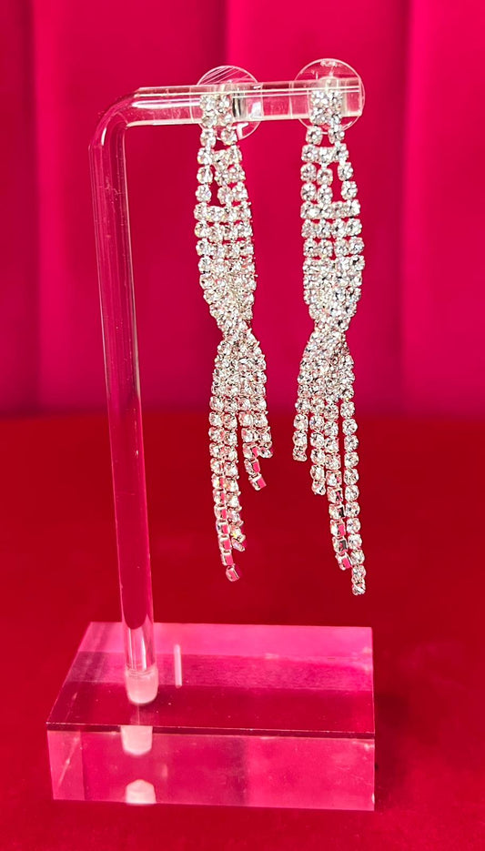 Silver Rhinestones Earings