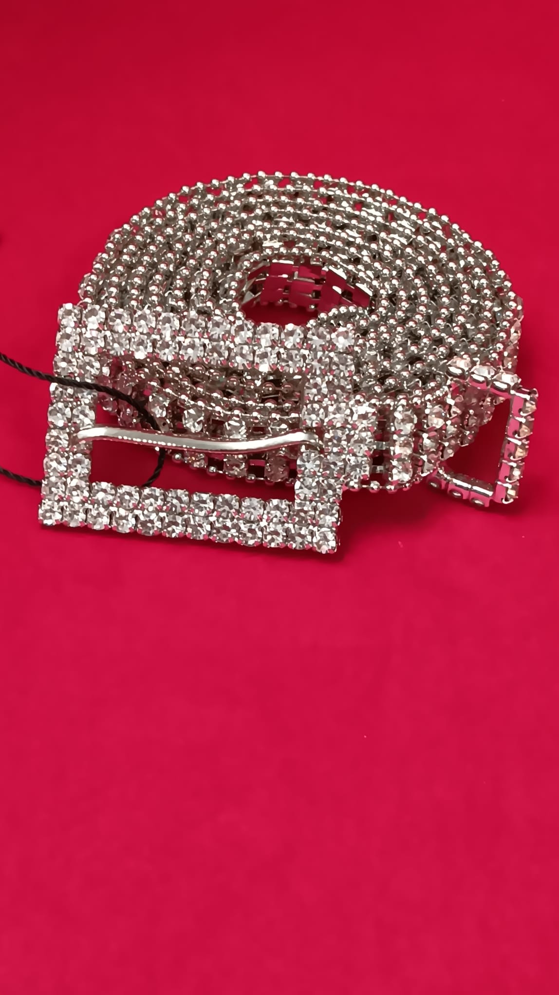 Silver & Rhinestones Thin Belt