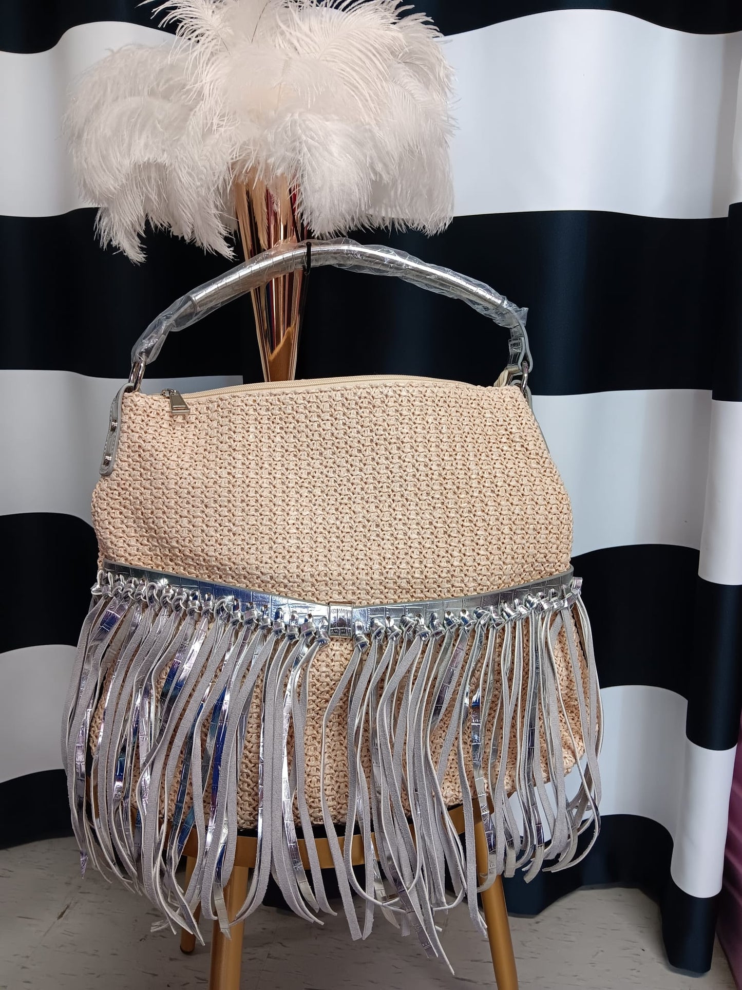 Silver Fringe Purse