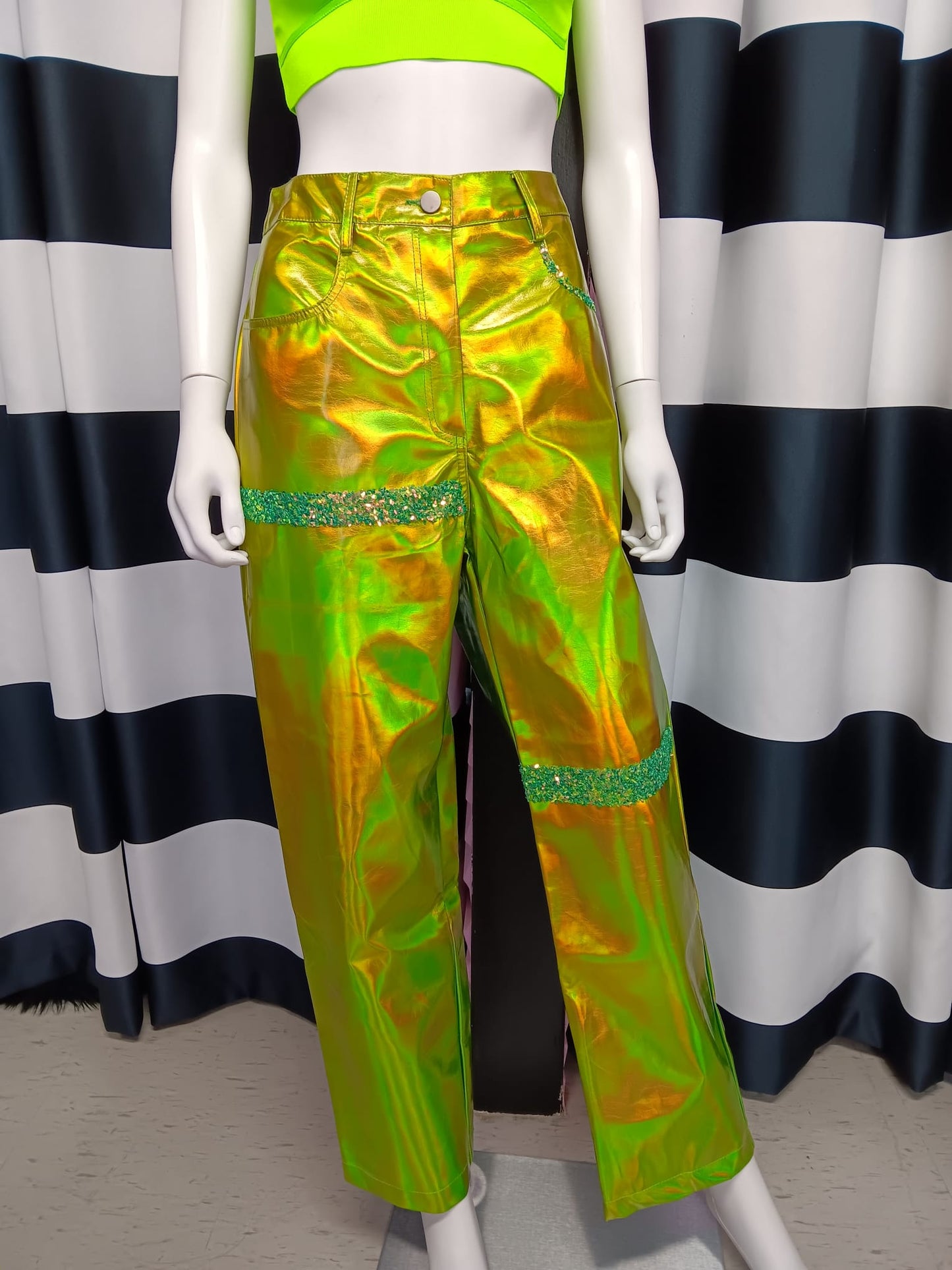 Metallic Green Personalized Pant