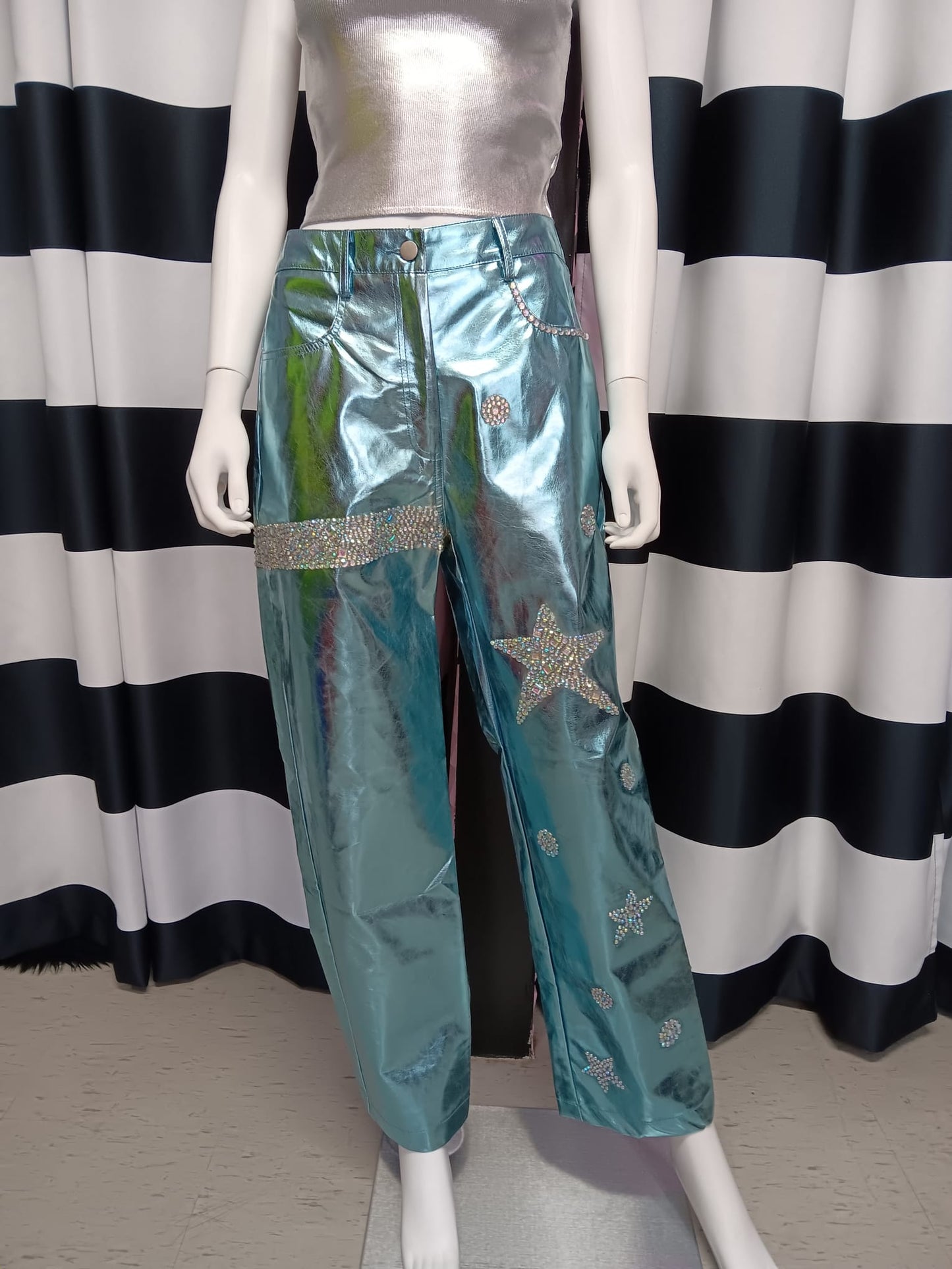 Metallic Blue Personalized Pant