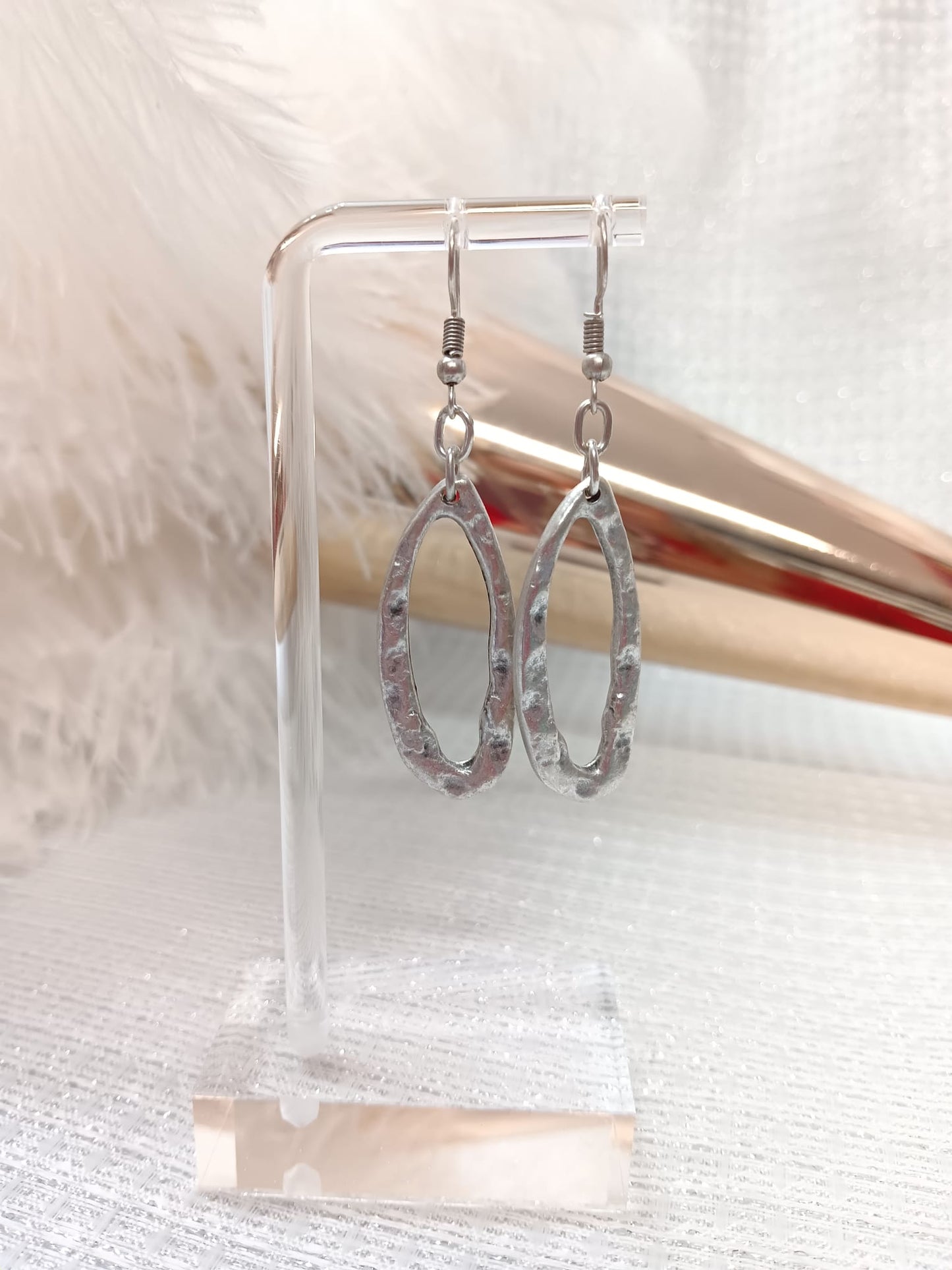 Oval Zamak Earrings