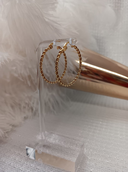 Rope Gold Stainless Steel Earrings