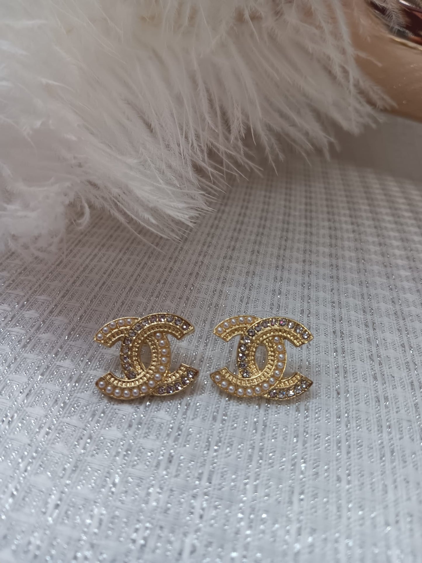 Pearl & Rhinestones Chanel Earrings