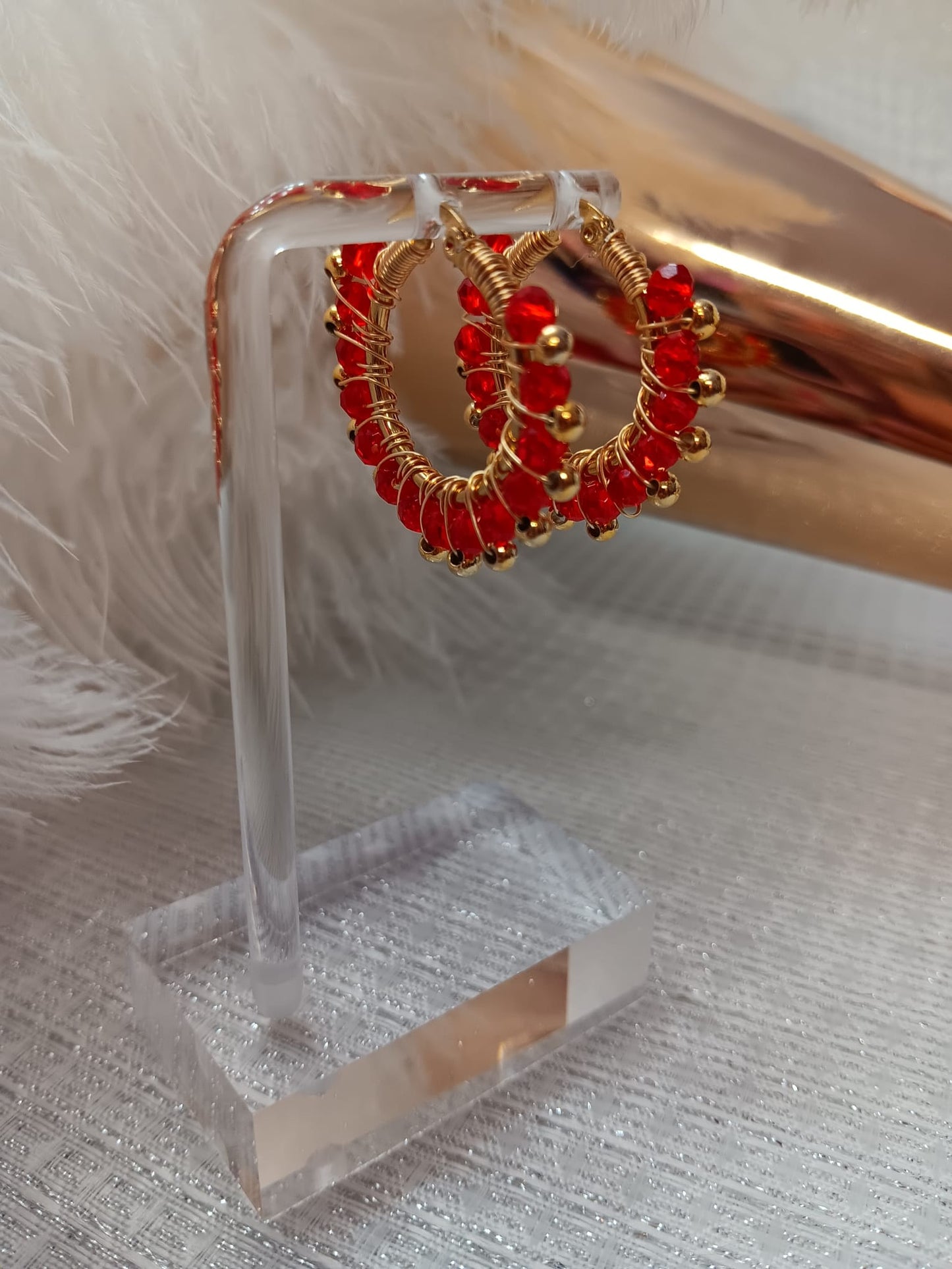 Red & Gold Medium Earrings