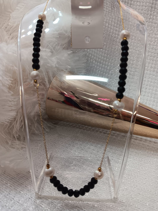 Pearls & Black Necklace