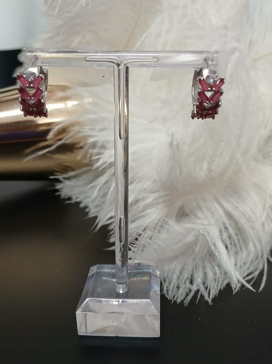 Pink Gems 9.25 Sterling Silver Earrings