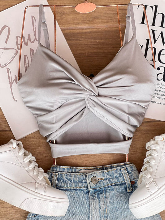Grey Crop Top