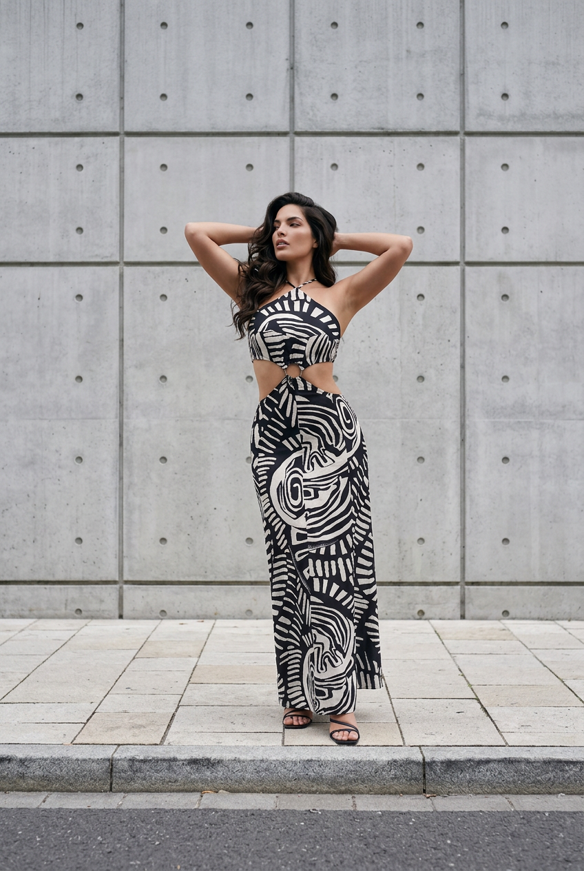 Black & White Maxi Dress