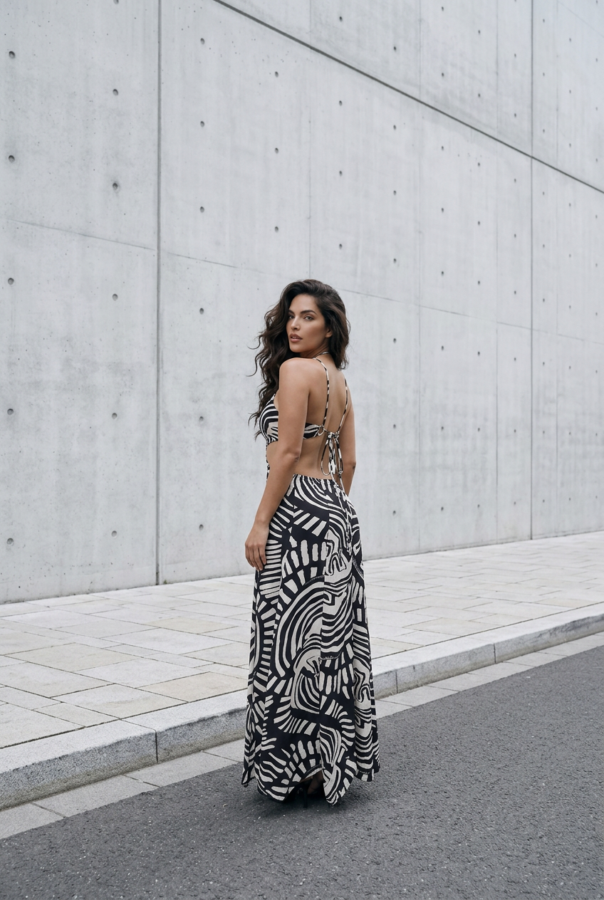 Black & White Maxi Dress