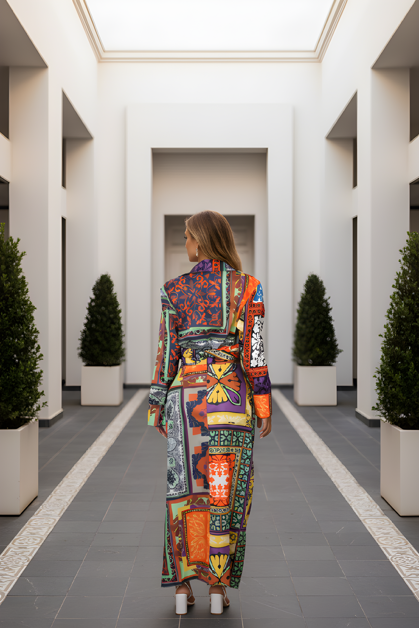 Printed Skirt & Crop Top Set