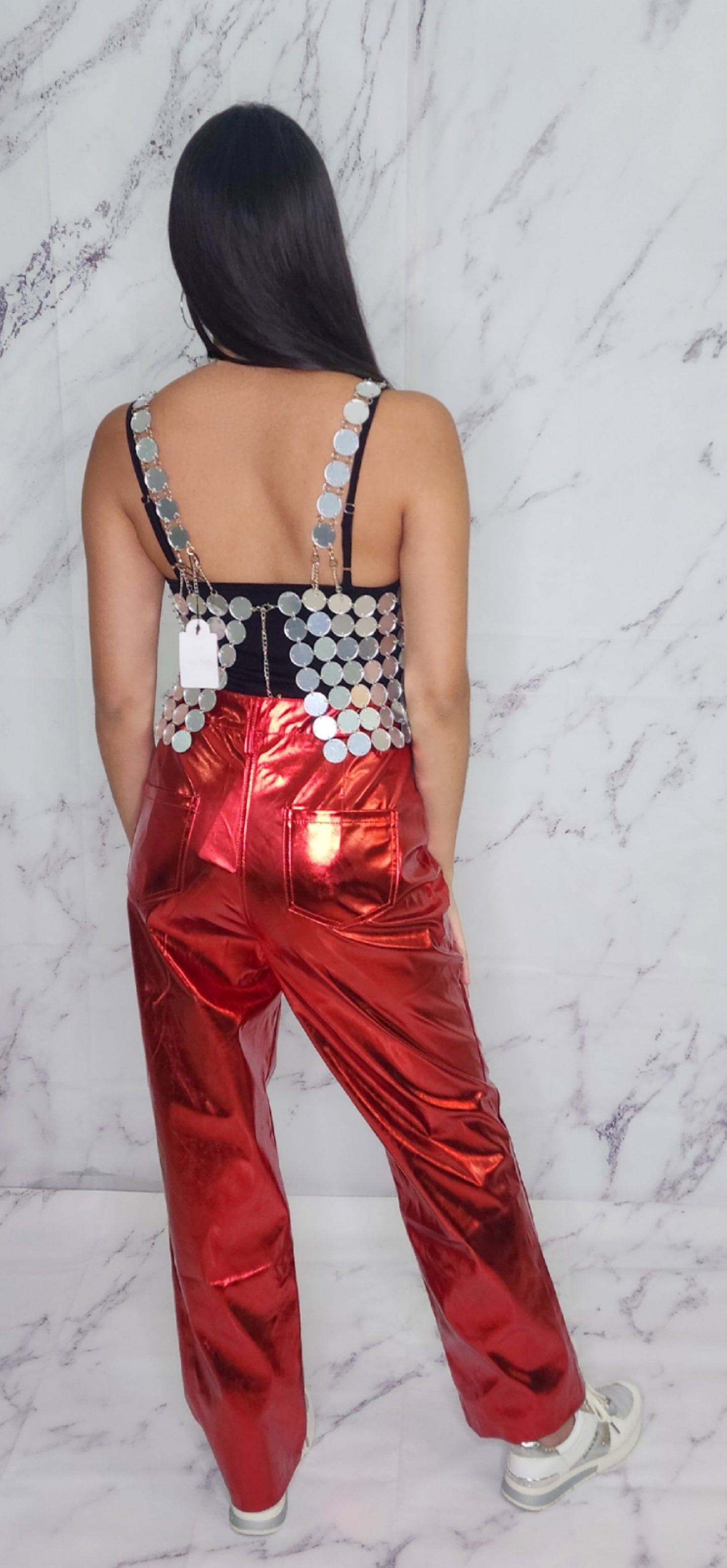 Metallic Red Long Pant