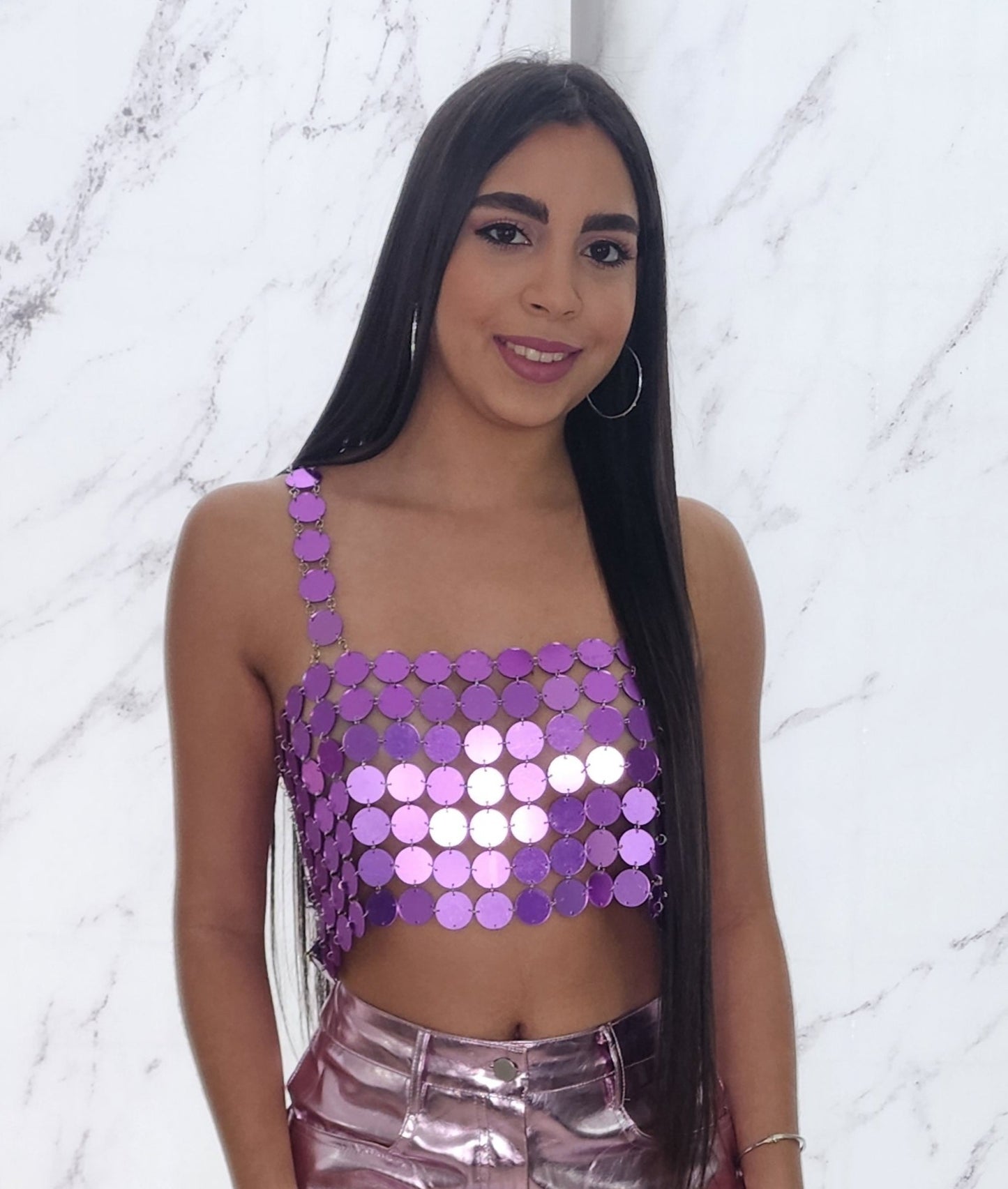 CRYSTALS PURPLE CROP TOP