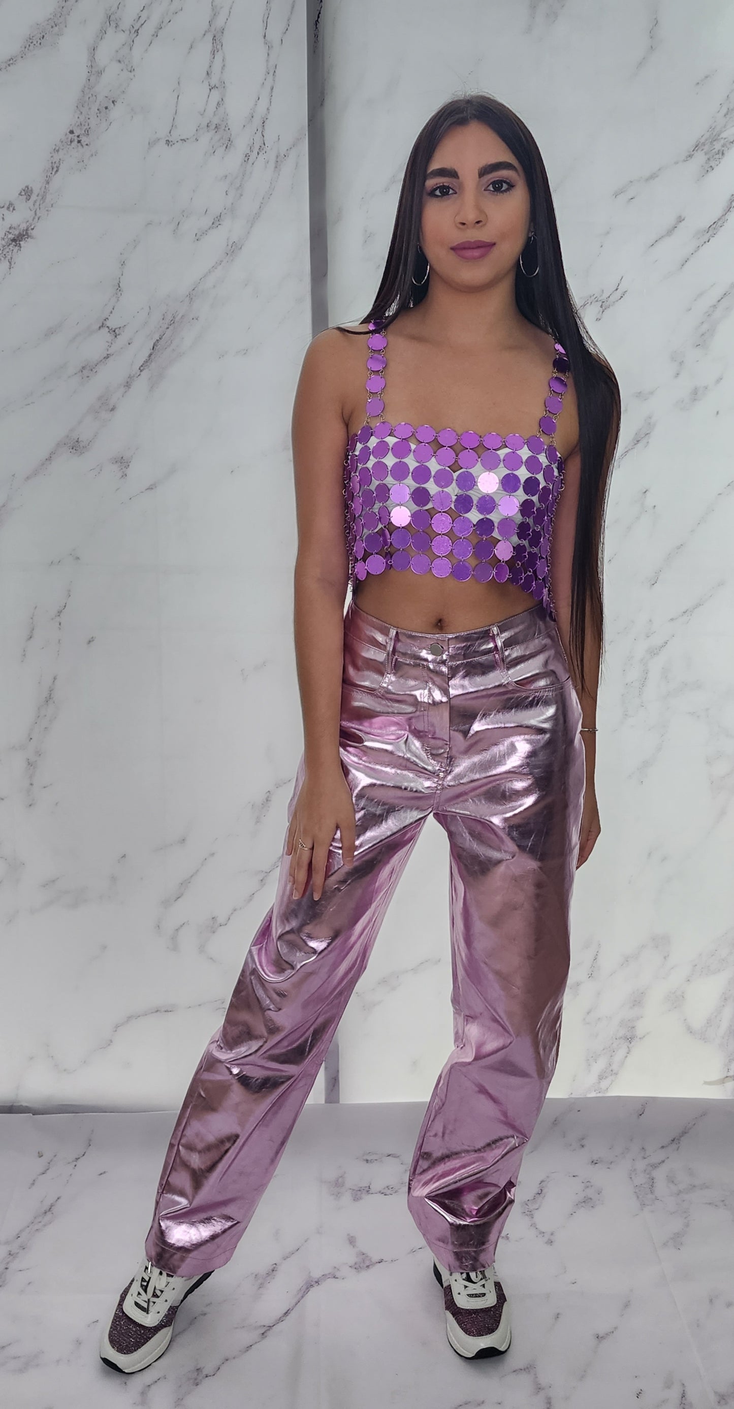 CRYSTALS PURPLE CROP TOP