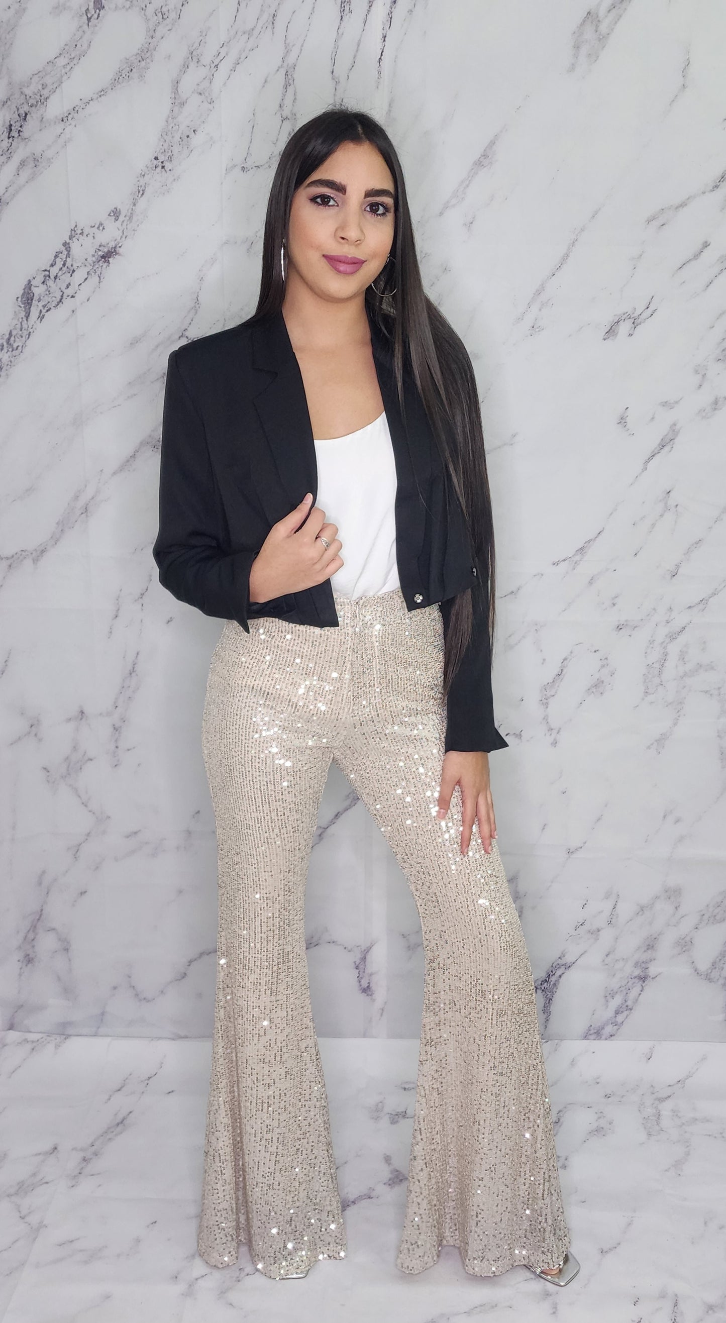 NUDE SEQUIN LONG PANT