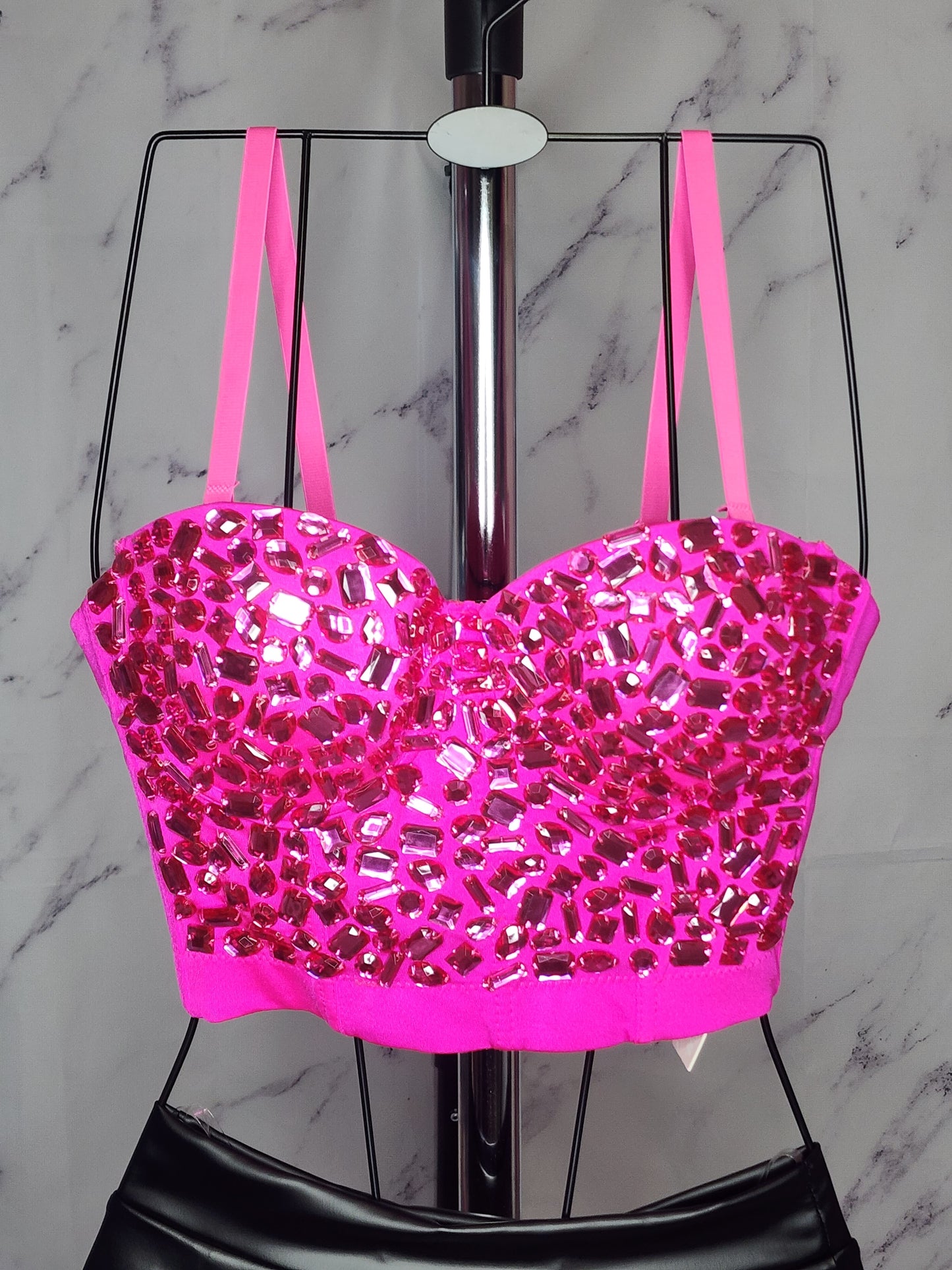 Beadazzle Fushia Crop Top