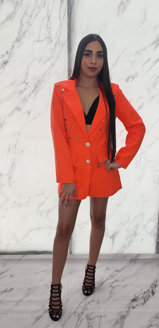 Beadazzle Orange Blazer