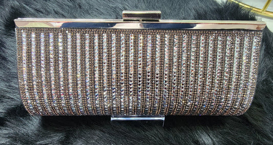 Black & Silver Square Rhinestones Clutch