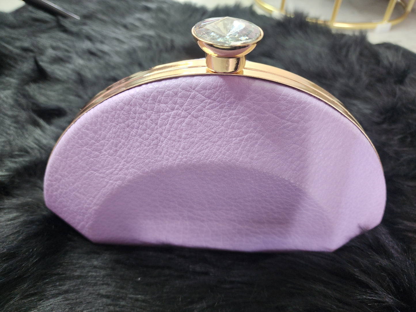 Purple Clutch With Diamond On Top