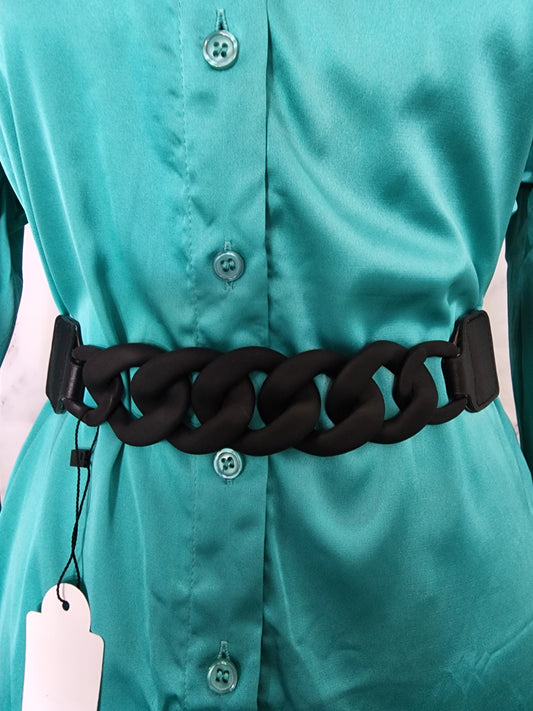 BLACK MATTE CHAIN BELT