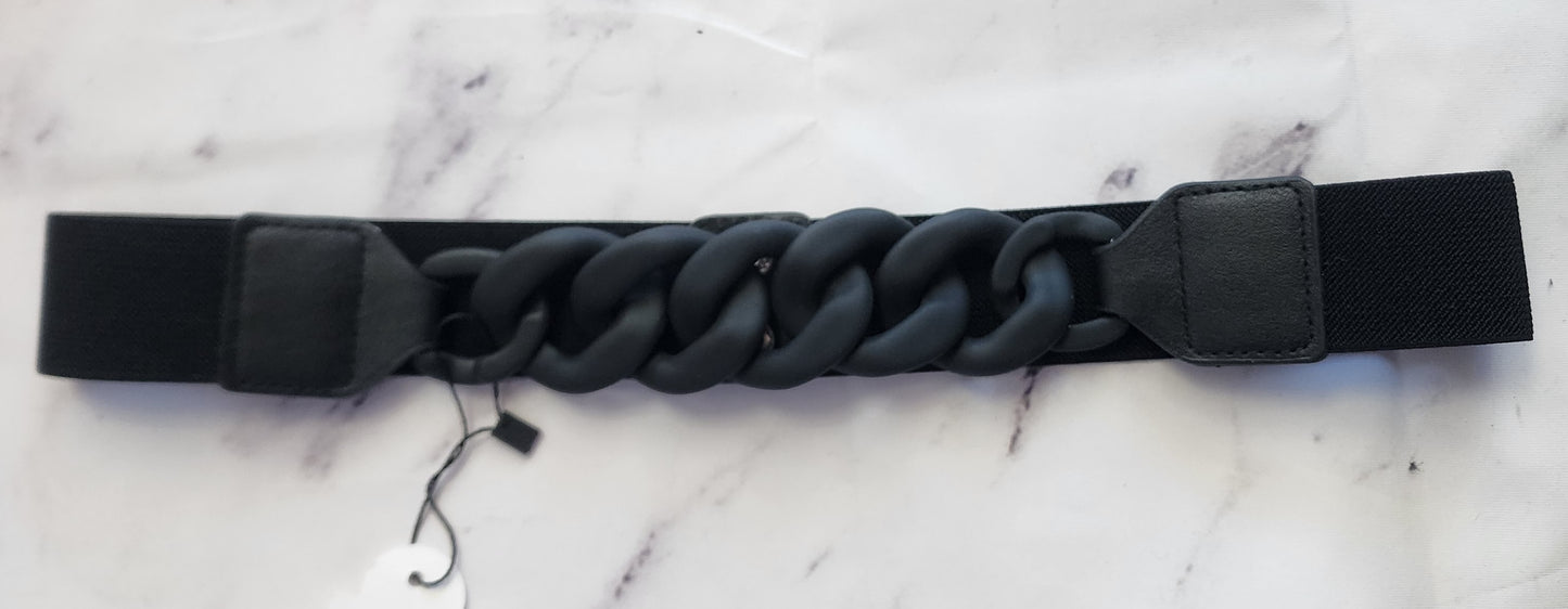 BLACK MATTE CHAIN BELT